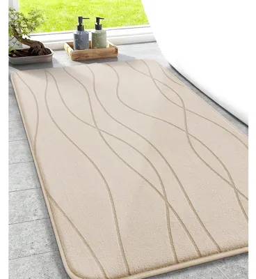 Productafbeelding van Badtapijt met geheugenschuim, antislip, wasbaar, zacht, absorberend, beige, 50x80 cm