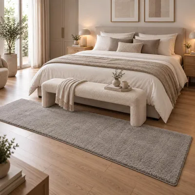 Immagine prodotto di Tappeto corridoio "Palace" in pelo lungo e shag, colore grigio, dimensioni: 80x400 cm