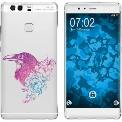 Produktbild von PhoneNatic Case kompatibel mit Huawei P9 Silikon-Hülle Floral Rabe M4-6