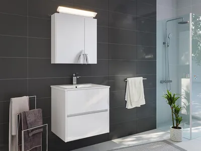 Productafbeelding van Badmeubelset, 2-delig, "Limes 60", wit, glanzend