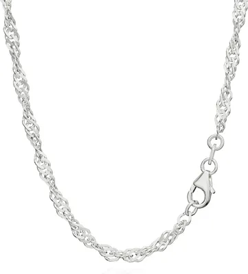 Produktbild von Echte 925er Sterlingsilber Singapur Kette Gedreht 42cm 3,00mm 4,9g 5920
