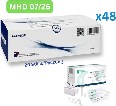 Zdjęcie produktu dla HighTop RSV & Influenza A/B +   combination rapid test 4in1 | laik self-test 960 sztuk BBD 07/26 | 48 x 20-pack | ID: 2099 | DARMOWE testy parahealth (5 sztuk, BBD 12/25)