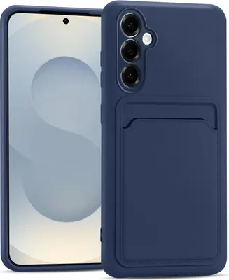 Immagine prodotto di Custodia per cellulare Samsung Galaxy S25 FE Custodia protettiva in silicone con scomparto per carte Slim Wallet Case, blu