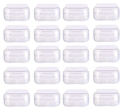 Image de 20 boîtes de rangement en plastique avec couvercle pour petites pièces, petites perles et autres fournitures de bricolage (3,5 × 3,5)