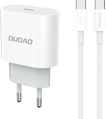 Produktbild von DUDAO Dudao A14EUC Adapter 20Watt 1m USB-C to cable included Hvid