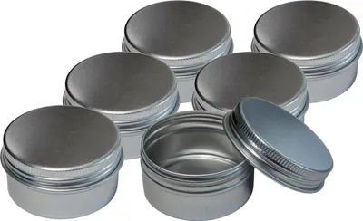 Produktbild von 6 Aluminium-Dose rund mit Deckel leer Metalldosen Schachtel Variantenwahl