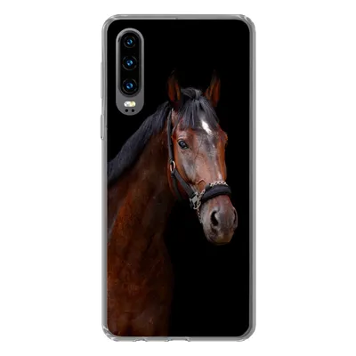 Produktbild von MuchoWow® Handyhülle Schutzhülle Hülle für Huawei P30 Pferd - Tiere - Braun Silikon Softcase Handy Hülle - Kartenbesitzer