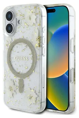 Produktbild von Guess Resin Flowers Glitter Iphone 16 Beige Handyhülle One Size