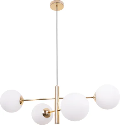 Obrázek produktu pro Závěsné svítidlo Gold Glamour Loft se skleněnými koulemi – elegantní závěsné svítidlo, lustr, stropní svítidlo do ložnice a pokojů