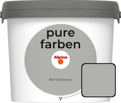 Produktbild von Alpina Pure Farben Wandfarbe betongrau 2,5 L