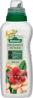 Produktbild von Dehner Orchideendünger, hochwertiger Flüssigdünger, Dünger für Orchideen, organischer NPK-Dünger, mit Spurennährstoffen, 500 ml, für ca. 100 l