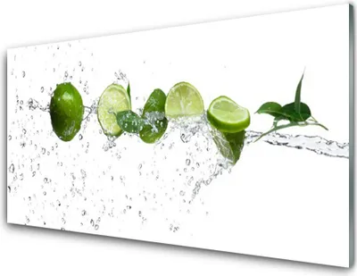 Produktbild von Acrylglasbilder 100x50 Wandbild Druck Limetten Wasser Küche