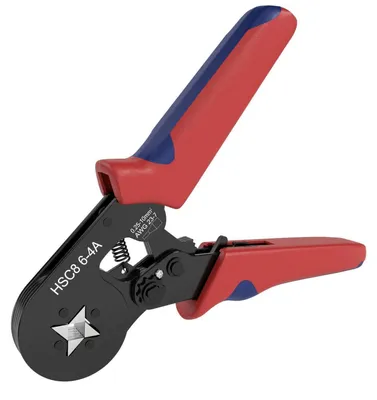 Immagine prodotto di Pinze a crimpare per connettori, da 0,25 a 10 mm², AWG 23-7, con meccanismo a cricchetto, impugnatura ergonomica, acciaio legato