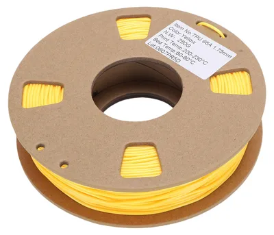 Image de Filament pour imprimante 3D 250 g, 1,75 mm, TPU 95A, filament flexible à haute élasticité, de remplacement, précision de 0,02 mm, jaune