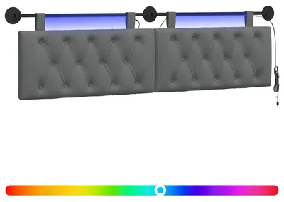 Produktbild von Hängendes Kopfteil Mit LED Licht Dunkelgrau Stoff
