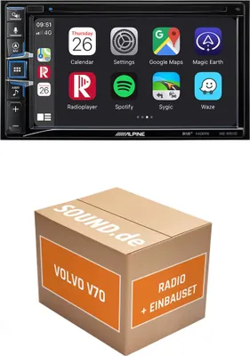 Produktbild von Autoradio Einbaupaket Alpine INE-W611D passend für Volvo V70 2. Generation | Navigationssystem CD-/DVD-Laufwerk