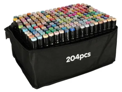 Imagen del producto de KIK KX5123: Set de 204 rotuladores de doble punta