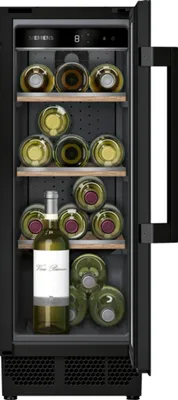 Produktbild von Siemens iQ500 Weinkühlschrank mit Glastür, 82 x 30 cm KU20WVHF0, bis zu 21 Flaschen, mit UV-Schutz