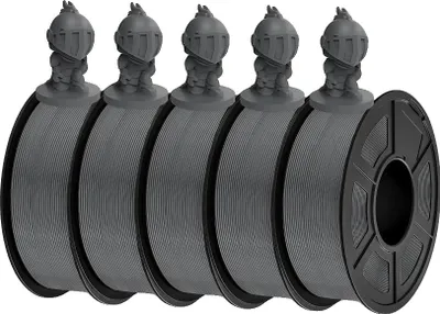 Produktbild von 3D-Drucker-Filament, umweltfreundliches Material, geeignet für alle FDM-Drucker, PLA Grau 5Roll