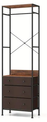 Immagine prodotto di Appendiabiti - Portaabiti - Portaoggetti - Design industriale - 3 cassetti estraibili