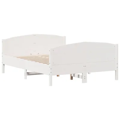 Produktbild von Massivholzbett ohne Matratze Weiß 135x190 cm Kiefernholz