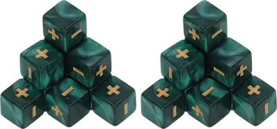 Produktbild von 20 Stück Würfel-Set, 16mm Rechenwürfel mit Plus/Minus, für Kinder, Mathematik-Unterricht, Grün