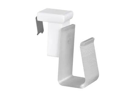 Produktbild von Fensterhaken weiß mit Batteriehalter, Batteriefachhalter für Fensterdekoration/Weihnachtsbeleuchtung, Klemmbereich (Rahmenstärke/Fenstdicke) 10-27 mm