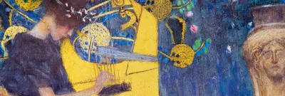 Obrázok produktu pre Gustav Klimt umelecký tlač obrazu - Hudba, 1895 (53 x 158 cm)