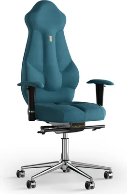 Produktbild von KULIK SYSTEM Imperial – Büro- und Heimstuhl mit patentierter ergonomisch gestalteter Rückenlehne und Sitzkissen. Azur Jeans