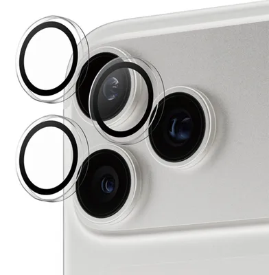 Produktbild von PanzerGlass ® Hoops® Kameraschutz Transparent iPhone 17 Pro | iPhone 17 Pro Max | iPhone 16 Pro | 16 Pro Max, Apple, Apple - iPhone 17 Pro, Apple - iPhone 17 Pro Max, Apple - iPhone 16 Pro, Apple - iPhone 16 Pro Max, Trockene Anwendung, Kratzresistent, Schockresistent, Transparent, 1 Stück(e)