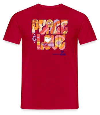 Produktbild von Spreadshirt Woodstock Peace Love Hippie Design Männer T-Shirt, M, Rot