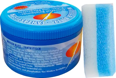 Produktbild von Weisser Blitz Universal Putzstein mit Schwamm 300g Polierstein Reinigungsstein Reinigungspolierstein Universalreiniger Reiniger Polier Stein 93