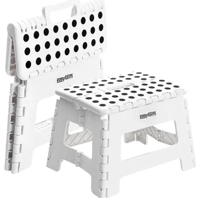 Obrázek produktu pro Skládací stolička Protiskluzová židle Platforma 150Kg 22Cm Bílá