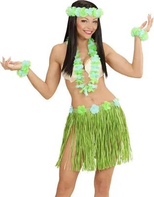 Produktbild von Hawaii-Kostüm Hawaiianerin grün - Einheitsgröße