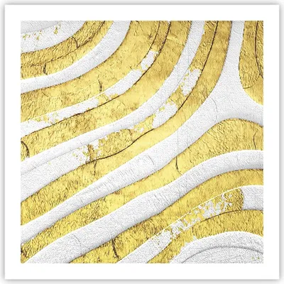 Produktbild von Poster - Poster ohne Rahmen - Abstraktion Gold Weiß - 60x60 cm - Wand Bild - Wanddeko - Wandbilder - Kunstposter - Wandposter - Bilder - Kunstdruck - Wanddekoration - Wandbild - P2XAC60x60-4511