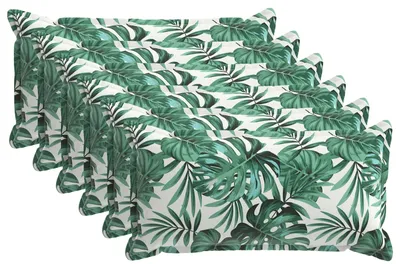 Immagine prodotto di vidaXL, set di 6 federe decorative, motivo a foglie, 40 x 80 cm, poliestere