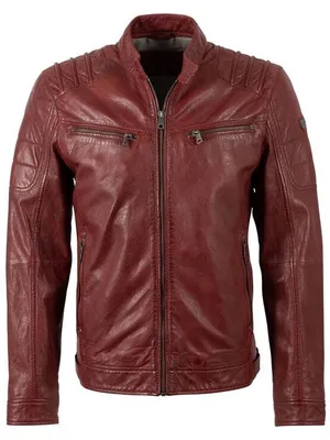 Produktbild von Mauritius Lederjacke Herren Camren Slim Fit NSLVW rot Basics 100% Leder 5XL