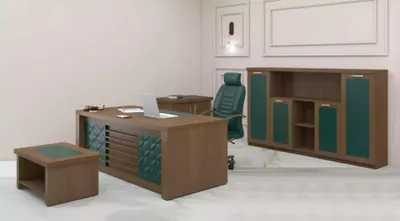 Immagine prodotto di Set da ufficio marrone Mobili da ufficio Scrivania di design 4 pezzi