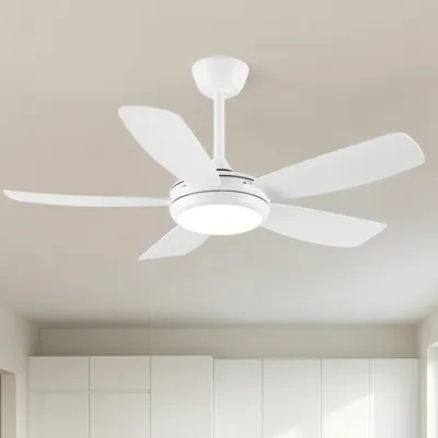 Produktbild von Parrot Uncle 107 cm Deckenventilator mit LED-Licht – 5 Holzoptik-Flügel, Gleichstrommotor, dimmbar, fernbedienbar