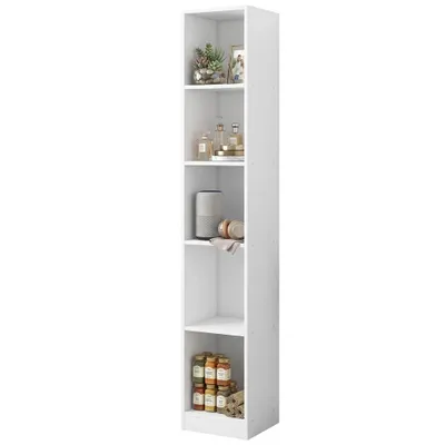 Produktbild von Hohes Bücherregal in Weiß (182 cm) – Modernes Standregal für Büro und Wohnzimmer