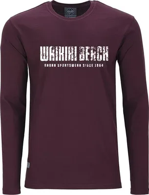Produktbild von Übergrößen Longshirt Waikiki weiß AHORN SPORTSWEAR Maroon Red 3XL