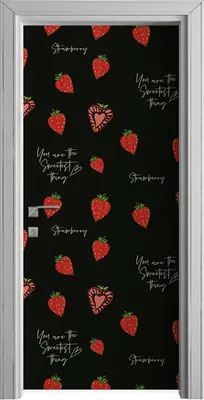 Produktbild von Tür Selbstklebende 90x210 cm Türfolie Türtapete Klebefolie - Süße Erdbeere