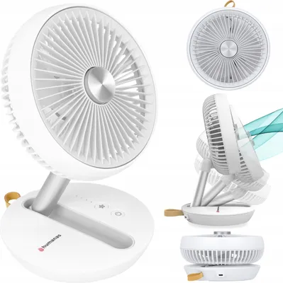 Obrázek produktu pro Dobíjecí Stolní Ventilátor Humanas 15H Provoz! 4 Režimy Skládací Usb-C