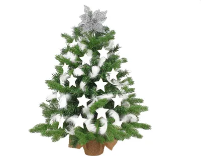 Produktbild von Geschmückter künstlicher Weihnachtsbaum KÖNIG DES WINTERS 60 cm mit LED-BELEUCHTUNG IM TOPF