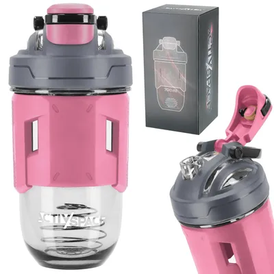 Produktbild von Tritan Sport-Shaker für Nahrungsergänzungsmittel, 700 ml - rosa