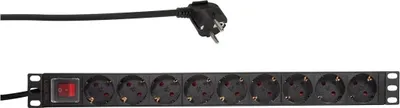 Image de LogiLink multiprise 19", 9x, avec interrupteur, noir