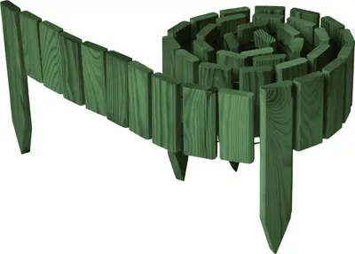 Produktbild von Garronda Beeteinfassung Holz Rollzaun Gartenzaun imprägniert Flexibler Rollborder Rasenkante Länge: 200 cm (Dunkelgrün, Höhe: 10 cm)