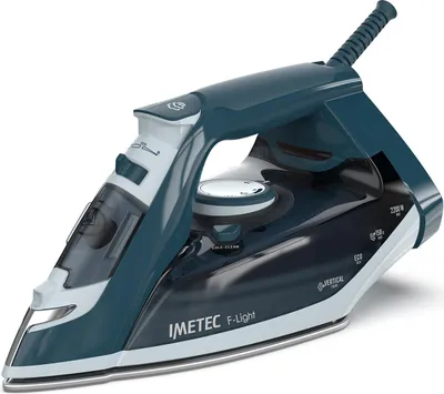 Produktbild von Imetec 9041, Trocken- & Dampfbügeleisen, Keramik-Bügelsohle, 1,9 m, 150 g/min, Blau, Hellblau, 150 g/min