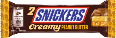Produktbild von Snickers Duo Creamy Peanut Butter 2 x18,25g