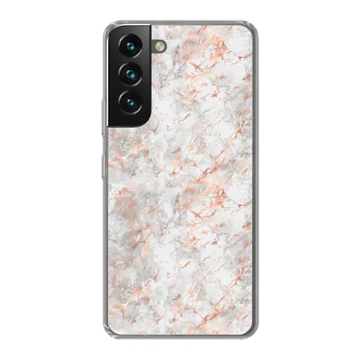 Produktbild von MuchoWow® Handyhülle Schutzhülle Hülle für Samsung Galaxy S22 Roségold - Marmor - Weiß - Gemustert Silikon Softcase Handy Hülle - Mobiltelefonhülle